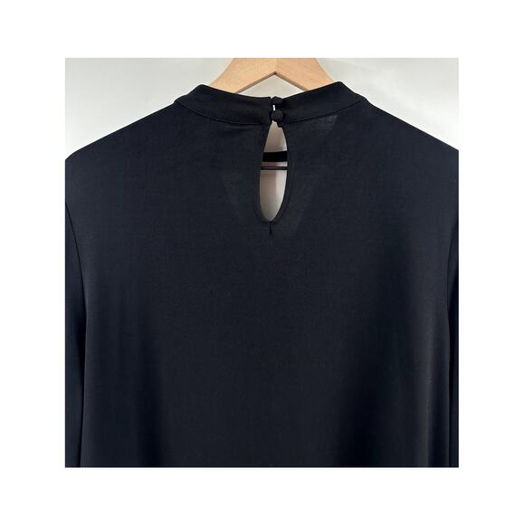 Chicos Black Long Sleeve Keyhole Neckline Detail Blouse Size 2 MEDIUM - Picture 6 of 7